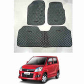 7D Floor Mats Plain Black For Suzuki Wagon-R 2016 to 2021